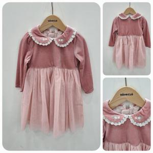 [레베끌레]페리미츠 벨벳 망사 원피스 P2341O672_10_IC