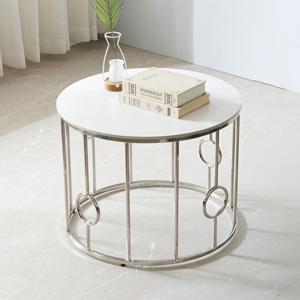 스코나 도마르 스텐 실버 원형 듀얼 포세린 세라믹 거실 소파 테이블 S