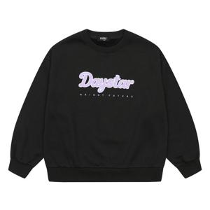 에꼴리에 여아 기모 레터링 맨투맨 티셔츠 21D0457_BK