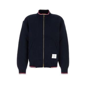 THOM BROWNE Navy blue cotton blend oversize jacket MJT545AJ0233 415