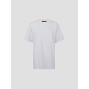 구찌 로고 자수 코튼 저지 반팔 티셔츠 837959XJHJR 9692 WHITE