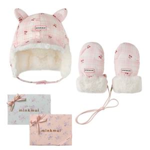 M밍크뮤D 25FW (PK)체리체크스노우방수트루퍼햇 장갑세트 (35C1485301A)