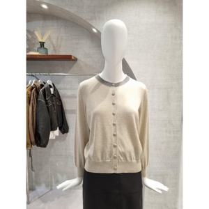 페이지플린  (F5CCA510) 글리터 라운드넥 싸개 단추 울 가디건