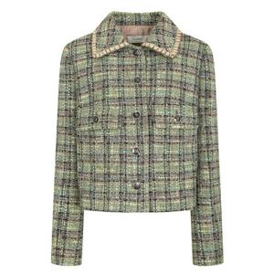 [JJ JIGOTT][JJ지고트]브레이드 칼라 크롭 트위드 재킷 GNAA0JKJ