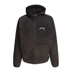 스투시 로고 프린트 후드 집업 나일론 재킷 115745BLAC BLACK