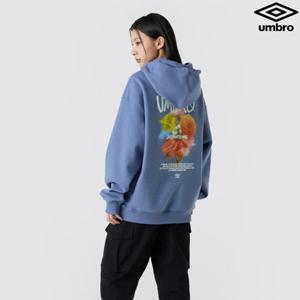 [엄브로] 기모 로즈 그래픽 후드 티셔츠 UQ421CHDO3_NBL0