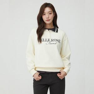 플라스틱아일랜드  (PR4CL081) 배색카라 맨투맨 티셔츠