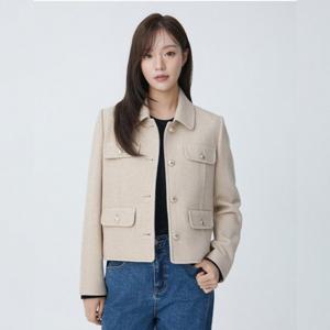 플라스틱아일랜드  (PR4WJ063) 캐시미어블렌디드 아웃포켓 카라 자켓