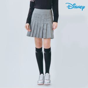 [디즈니골프]여성 사이드 버튼 하운드투스 체크 플리츠 스커트 큐롯 DP3LCR001