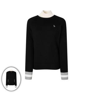 [헤지스골프] 여성 캐시미어 혼방 목폴라 방풍 니트 블랙(HWSW5D718BK)