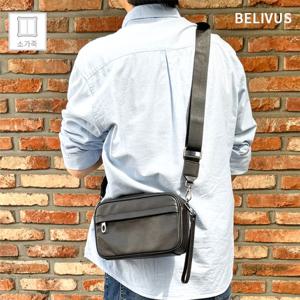 빌리버스 남자 남성 미니 블랙 고급 소가죽 클러치 심플 크로스백 맨스백 BJE350