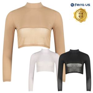 [페라어스]페라어스 여성 하이넥 시스루 크롭 이너티셔츠 AIM5MP