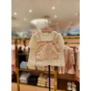 프렌치캣5 아이보리스팽글배색티셔츠 (Q45DCT270A)