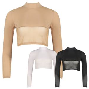 페라어스 여성 하이넥 시스루 크롭 이너티셔츠 AIM5MP5510