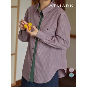[앳마크]ATMARK (77까지)레트로스트라이프배색셔츠_AA56SH037G