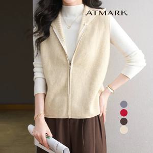 ATMARK 소이후디드집업니트베스트_AA56VT010G