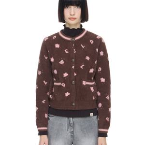 [듀엘]레터링 자카드 니트 가디건 D244KSL044