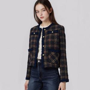 부루앤쥬디 배색체크트위드자켓 BORJJK504B