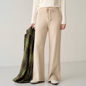 [피핀] 710940 허리밴딩 내추럴 골지 니트 팬츠