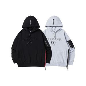 라이프워크후드티 CQK LW231HD321 자수 사이드 지퍼 후드