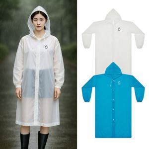 콜핑 남여공용 여유있는 사이즈 다회용 레인코트 우비 0045AK055U