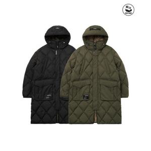 M 라이프워크패딩 CQK LW244DJ340 다이아 퀼팅 웜 후드 롱 다운 점퍼