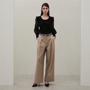 [에고이스트]슬림 벨티드 핀턱 와이드 PT(EQ1WP162)