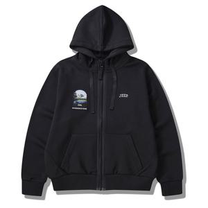 지프 남녀공용 와펜 포인트 셋업 후드 집업 JP4TZU070BK