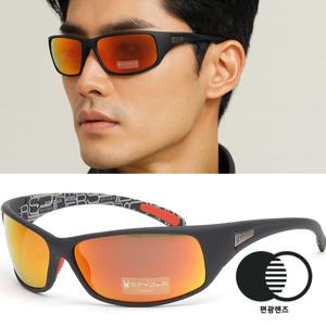 스파이더 선글라스 SP6011 001 편광 오렌지 미러 러닝 자전거 야구 마라톤 스포츠