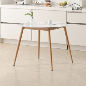 라로퍼니처 코코 900 유광 원형 포세린 통 세라믹 원목 패턴 식탁 테이블