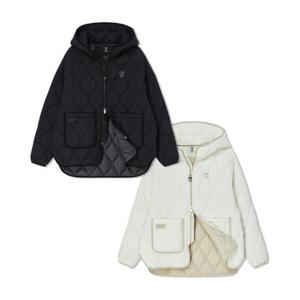 M 라이프워크패딩 CQK LW244JP760 여성) 웨이브 퀼팅 하이넥 후드 점퍼