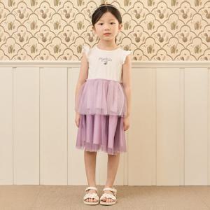 [치크(키즈)]니트믹스 망사 캉캉원피스 CKOM2545G