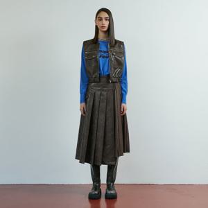 [에고이스트]배색 주름 포인트 롱스커트 ER3WS861