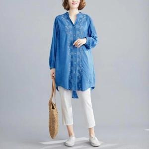 [엄지척]F61065 V 자수라인 해지 연청남방 데님셔츠 데님남방_19