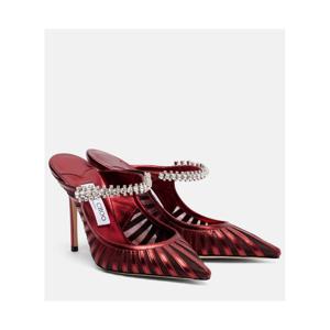 지미추 Bing 100 메탈릭 레더 메쉬 뮬 P01070962