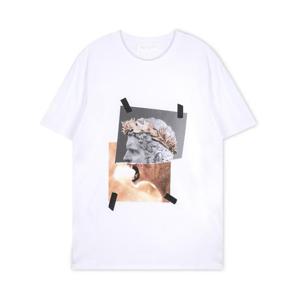 [꼬르소밀라노]닐바렛 남성 로만 라이언 프린트 화이트 반팔티 PBJT434L H512S 1413