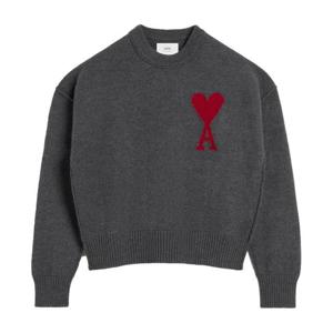 25SS 아미 빅로고 오버핏 크루넥 울 니트 그레이 UKS006018084