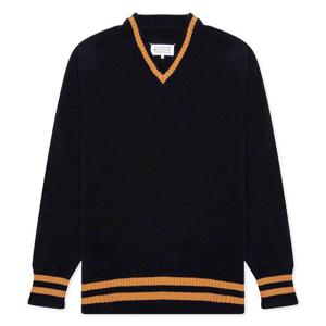 마르지엘라 스티치 패치 울 니트 네이비 S50HA1027 S17834 511F