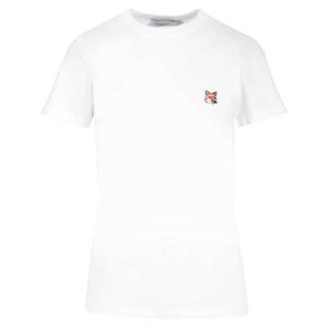 메종키츠네 23FW 여성 폭스 패치 티셔츠 화이트 AW00103KJ0005 P100