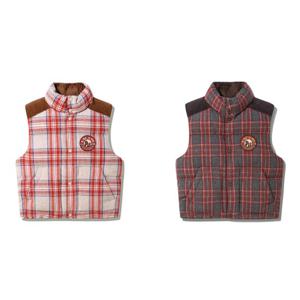 [지프]여성 여전용 체크 모직 다운 베스트 (JQ4JPF603)