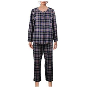 [비비안(언더웨어)](약기모)선염체크 여성파자마 세트 [WP8870RR]