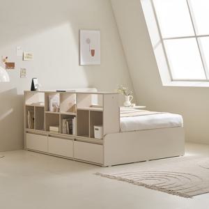 [에몬스]클로이 책장형 수납침대 프레임 SS