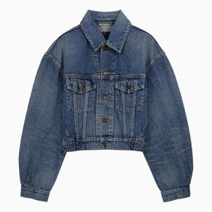 (당일) 23FW 생로랑 빈티지 블루 여성 코튼 크롭 데님자켓 771838 Y11YC 5092