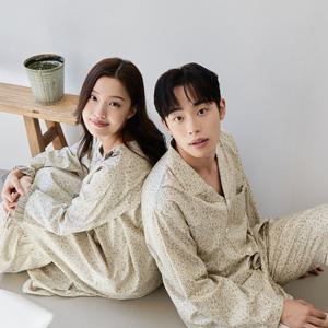 바풀 CA5S35416 커플잠옷 순면 잠옷 신혼부부 남성 여성 잠옷 원피스 홈드레스