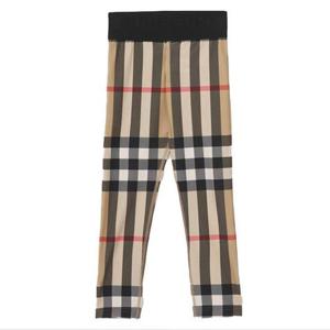 버버리 키즈 체크 스트레치 저지 레깅스 아카이브 베이지 8041035 8Y 10Y