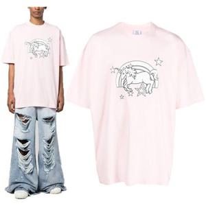 23FW 베트멍 유니콘 앤 레인보우 반팔 티셔츠 UE63TR101P (B.PK)