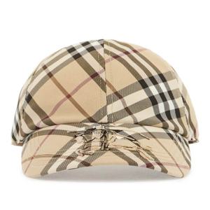 버버리 체크 패턴 어드저스터블 스트랩 캡 8102967 A5686