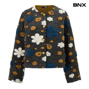 [BNX]플라워 자수 라운드 울 자켓 (BX4JK010L0)