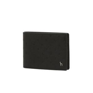 [GOLDEN LANE] 블랙 음각패턴 소가죽 슬림 반지갑 HJWA5F571BK