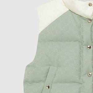 버버리  24SS 구찌 여성 GG 코튼 캔버스 패딩 조끼(민트) 774910 Z9AAT 4735
